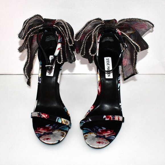 Steve Madden Multicolor Floral Heels with Bow - Picture 1 of 6